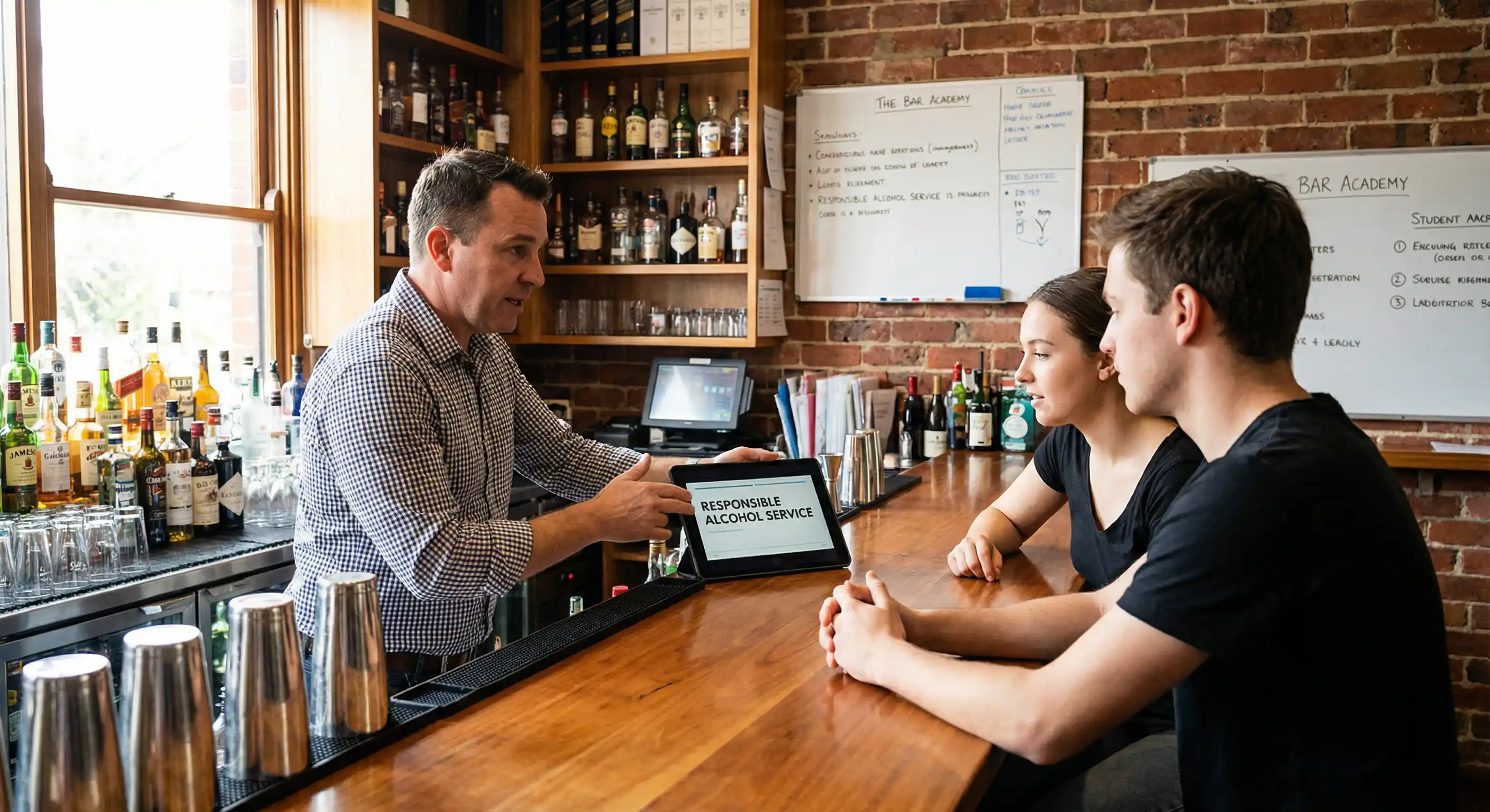 bartending course ontario — instructor explains responsible alcohol service rules during certification training